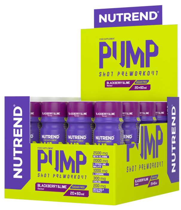 Nutrend Pump Shot 60ml 20x 60ml Blackberry & Lime, [],advancednutrition.ro