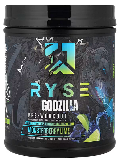RYSE Godzilla Pre-Workout 768g Berry Lime, [],advancednutrition.ro