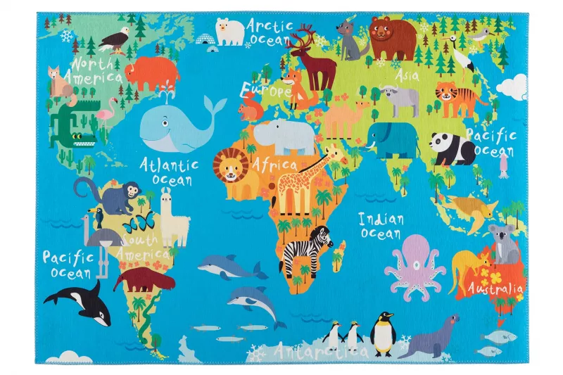 Covor Torino Kids 233 World Map 80x120cm