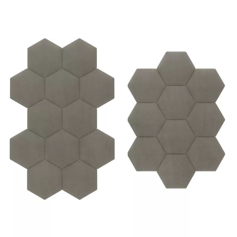 Panou decorativ tapitat Hexago Hexagon HE 17x17 cm GRI ME30