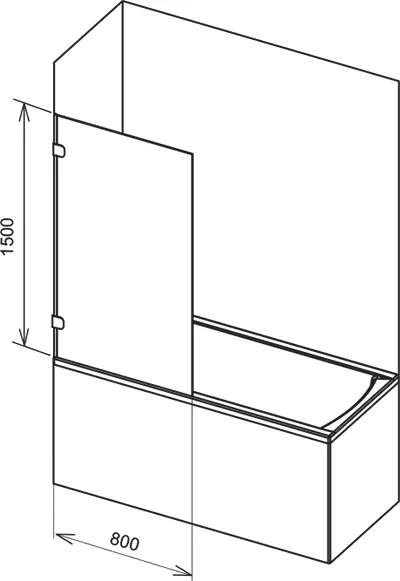 Paravan de baie Ravak BVS1- 80 crom transparent