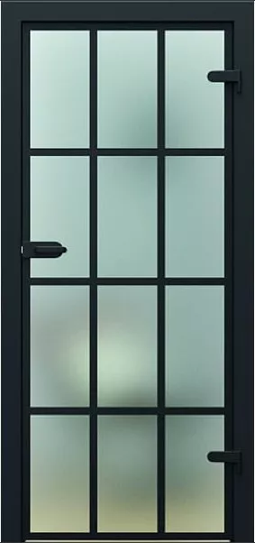 Set Usa interior PORTA GLASS sticla transparenta cu profile vopsite si Toc cu finisaj Portadecor Porta System 75-95 mm, fara maner