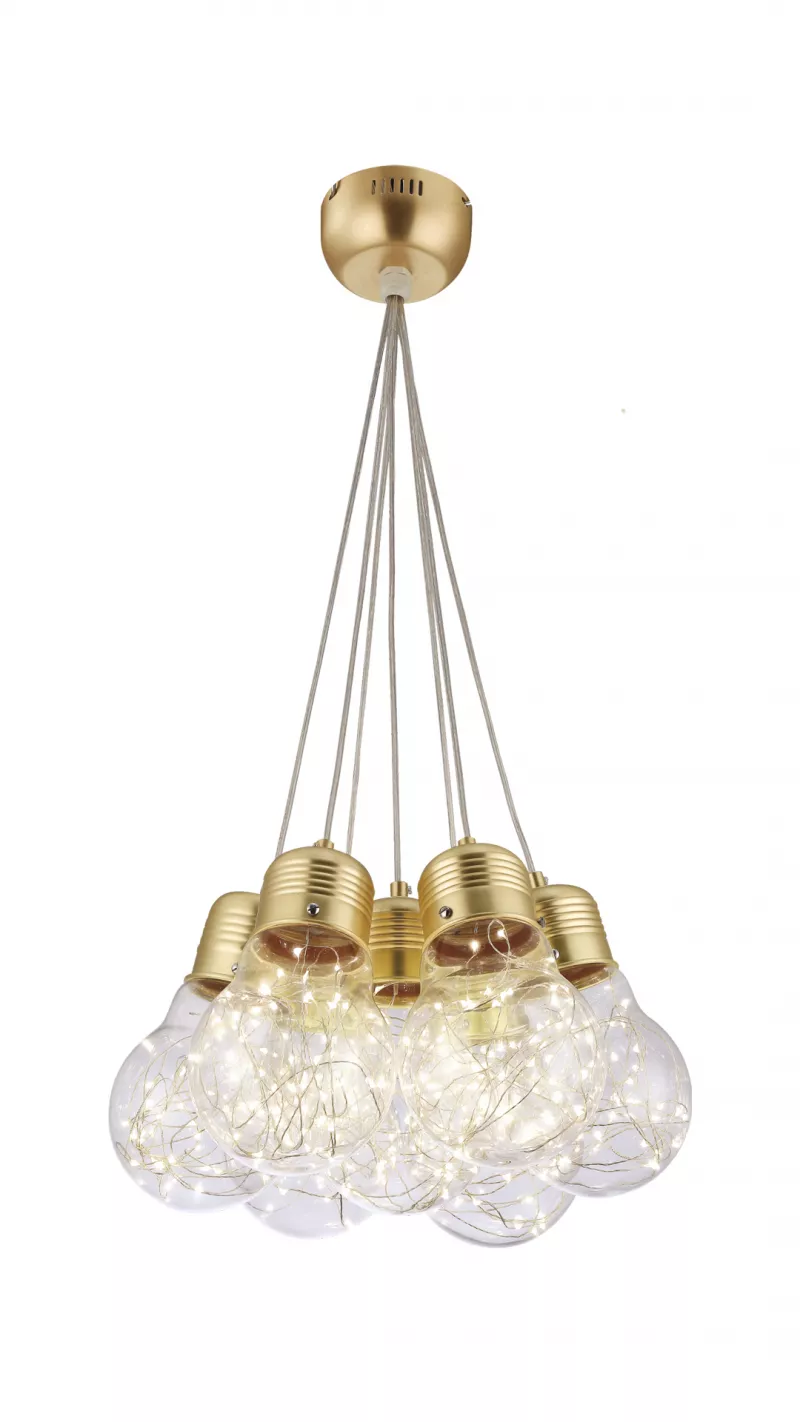 Suspensie Bulbs Sp7 transparent auriu sticla metal 142007 LED