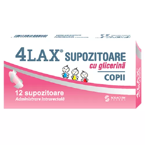 4 LAX SUPOZITOARE GLICERINA COPII 12 SUP SOLACIUM, [],axafarm.ro