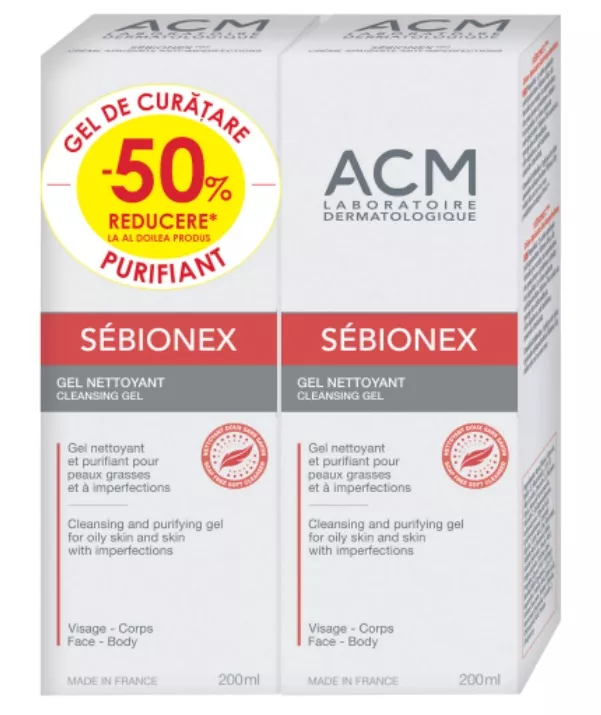 ACM SEBIONEX GEL DE CURATARE 200 mL,1+ AL 2-LEA LA 50%, [],axafarm.ro