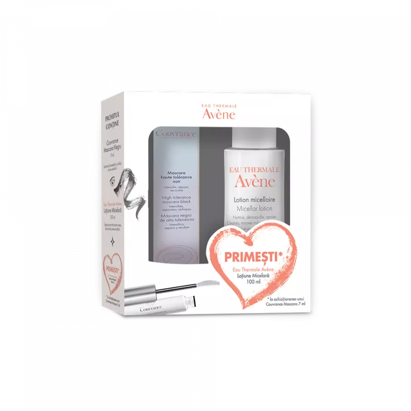 AVENE PROMO COUVRANCE MASCARA NEGRU 7ML + LOTIUNE MICELARA 100ML GRATIS, [],axafarm.ro
