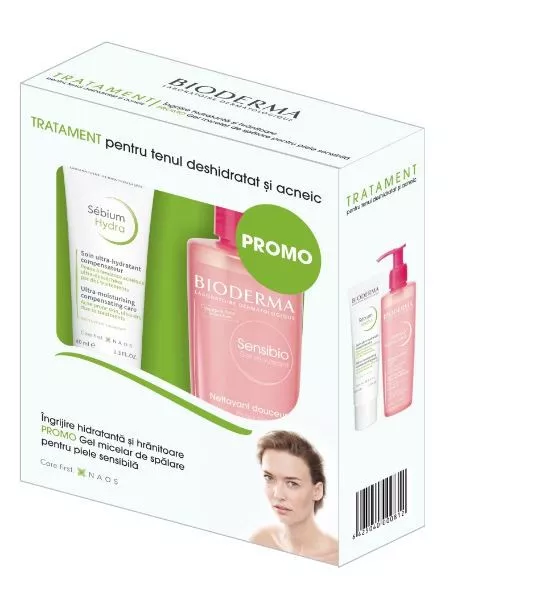 BIODERMA PROMO SEBIUM HYDRA 40ML + SENSIBIO GEL 200ML CADOU, [],axafarm.ro