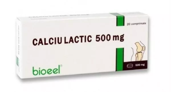 BIOEEL CALCIU LACTIC 500MG 20CP, [],axafarm.ro