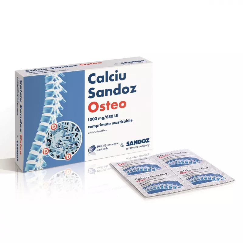 CALCIU SANDOZ OSTEO 1000 mg/880 UI x 30, [],axafarm.ro