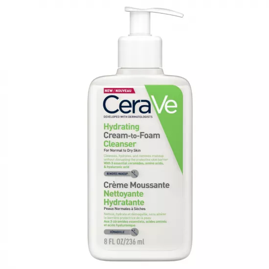 CERAVE CREMA CURATARE SPUMANTA HIDRATANTA PIELE NORMALA USCATA 236ML, [],axafarm.ro