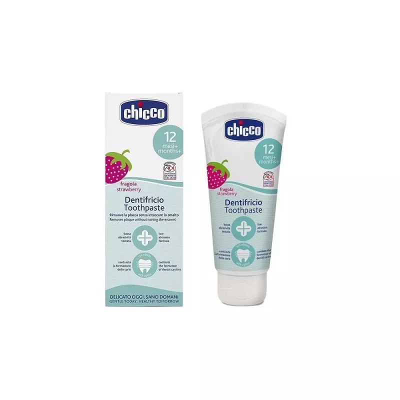 CHICCO PASTA DINTI 12+ CAPSUNI 50ML, [],axafarm.ro