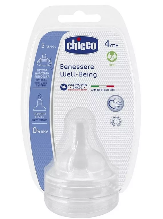 CHICCO TETINE SILICON X 2 BUC 4 LUNI +, [],axafarm.ro