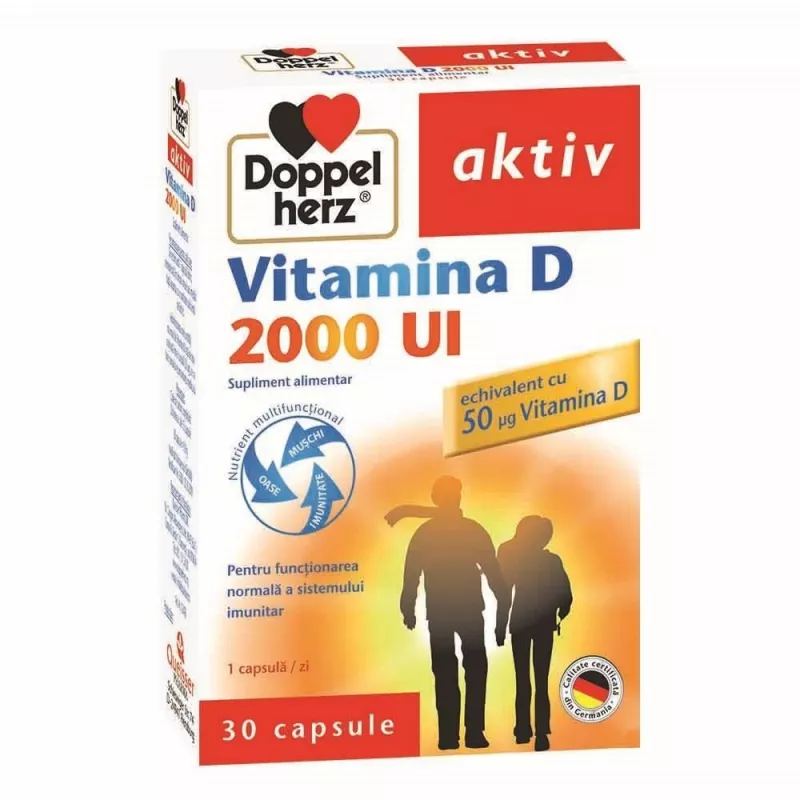 DOPPELHERZ AKTIV VITAMINA D 2000 UI 30 CAPS, [],axafarm.ro