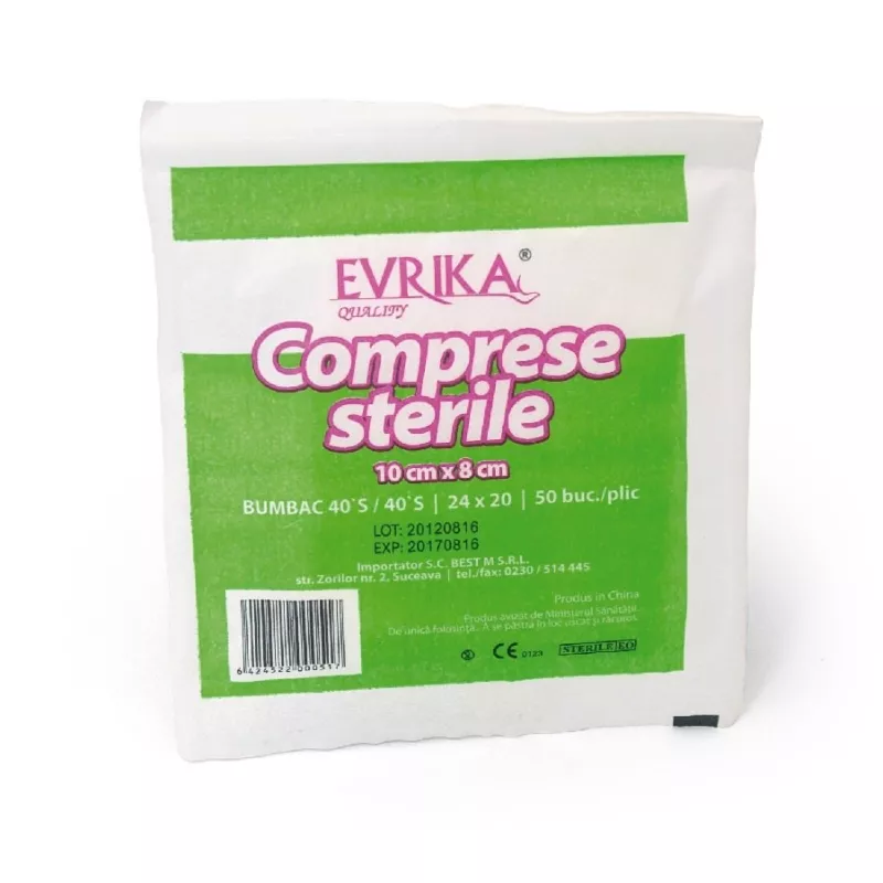 EVRIKA COMPRESE STERILE 8X10CM, [],axafarm.ro