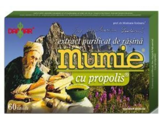 EXTRACT PURIFICAT DE RASINA MUMIE CU PROPOLIS 60CP, [],axafarm.ro