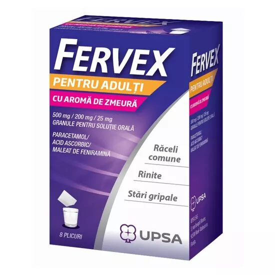 FERVEX  pentru adulti  cu aroma de zmeura x 8, [],axafarm.ro