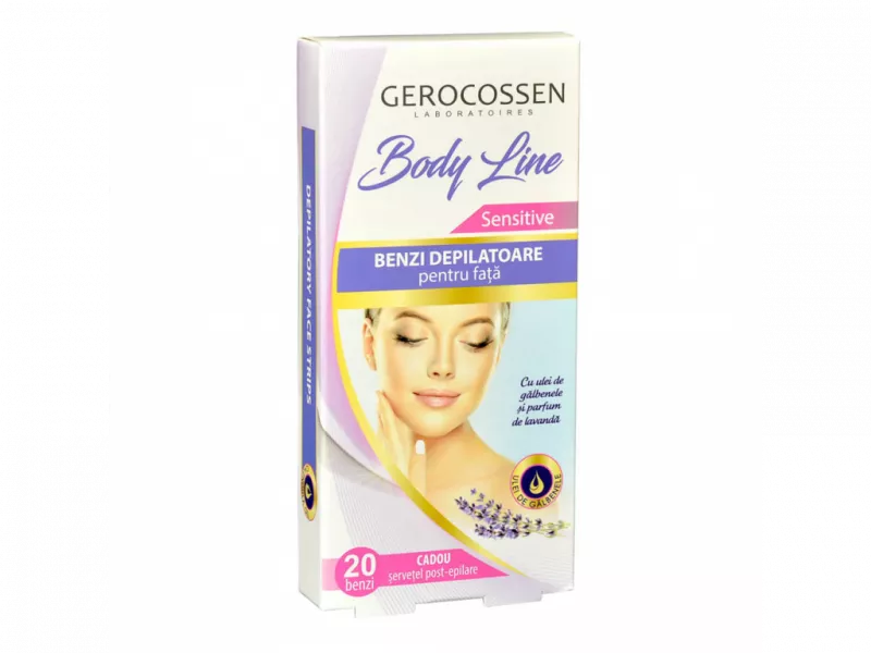 GEROCOSSEN BENZI DEPILATOARE FATA CU LAVANDA 20 BUC, [],axafarm.ro