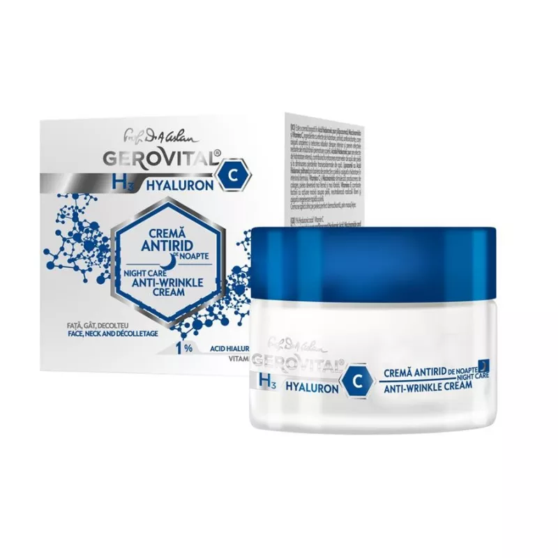 GEROVITAL H3 HYALURON C CREMA ANTIRID DE NOAPTE 50ML, [],axafarm.ro
