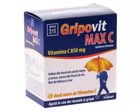 GRIPOVIT COACAZ NEGRU SI ZMEUR 10PL, [],axafarm.ro
