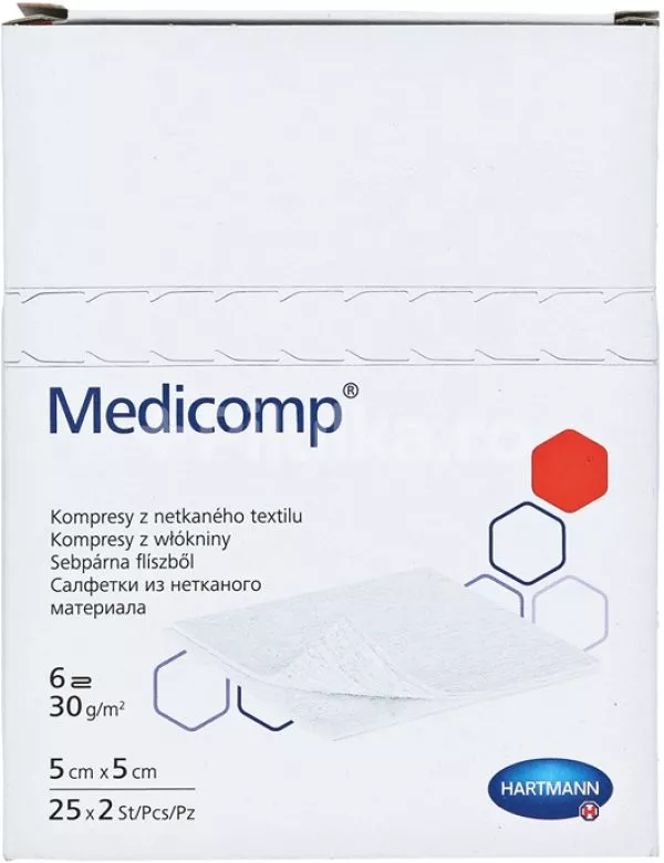 HARTMANN MEDICOMP COMPRESE EXTRA NESTERILE 5X5CM 100BUC, [],axafarm.ro