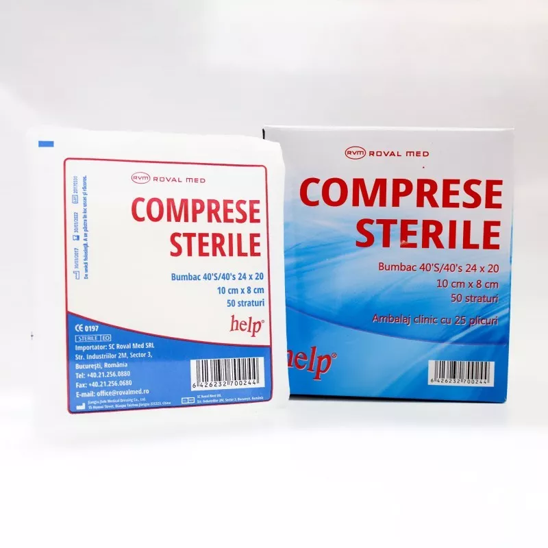 HELP COMPRESE STERILE 10CM/8CM, [],axafarm.ro