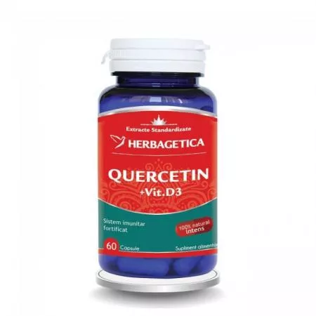 HERBAGETICA QUERCETIN + VIT D 60CPS, [],axafarm.ro