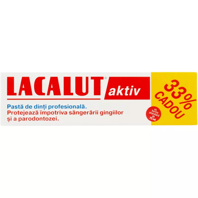 LACALUT AKTIV PASTA DE DINTI 75 ML +33% CADOU, [],axafarm.ro