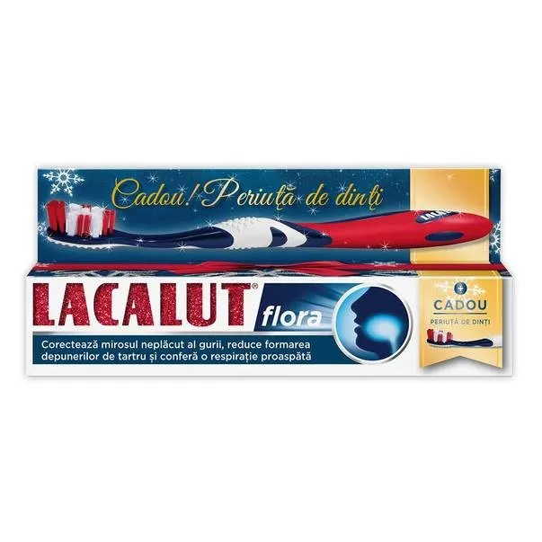 LACALUT FLORA PASTA DE DINTI 75 ML + PERIUTA CADOU, [],axafarm.ro