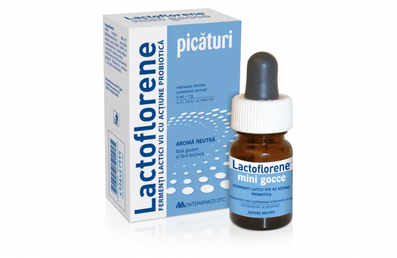 LACTOFLORENE MINI DROPS*1 FL*6 ML+1 G PULBERE+PIPETA, [],axafarm.ro