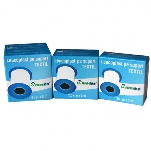MEDES LEUCOPLAST SUPORT TEXTIL 2.5CM X 5M, [],axafarm.ro