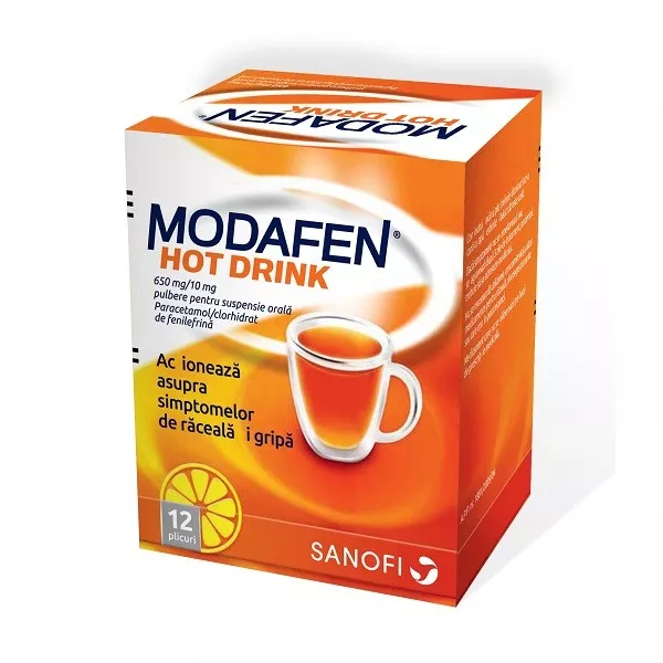 MODAFEN HOT DRINK 650 mg/10mg x 12 PULB. PT.SUSP. ORALA 650mg/10mg ZENTIVA K S, [],axafarm.ro