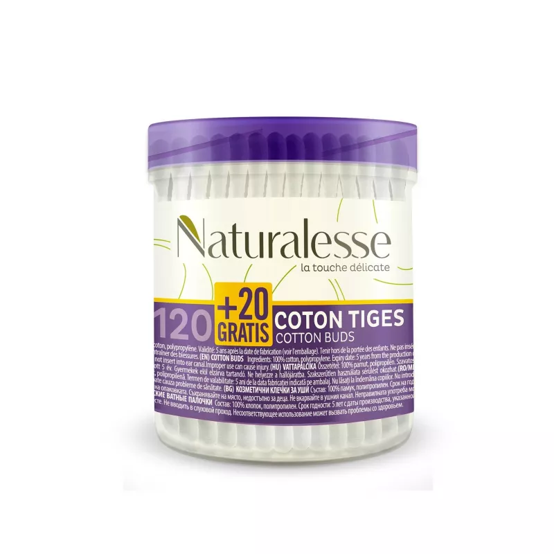 NATURALESS BETISOARE COSMETICE 120+20 BUC, [],axafarm.ro