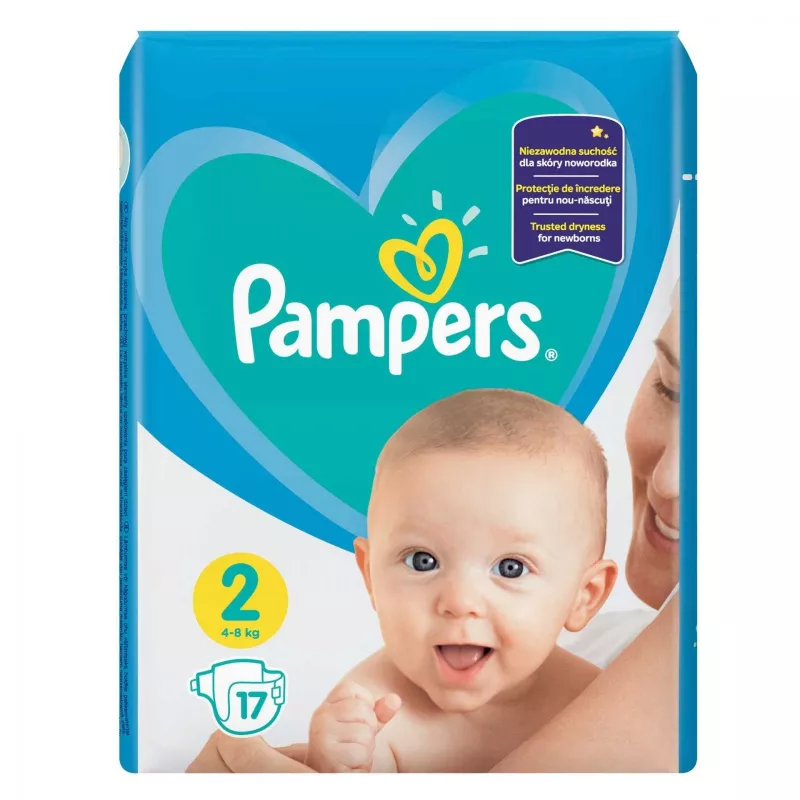 PAMPERS 2 NEW BABY 4-8 KG 17 BUC, [],axafarm.ro