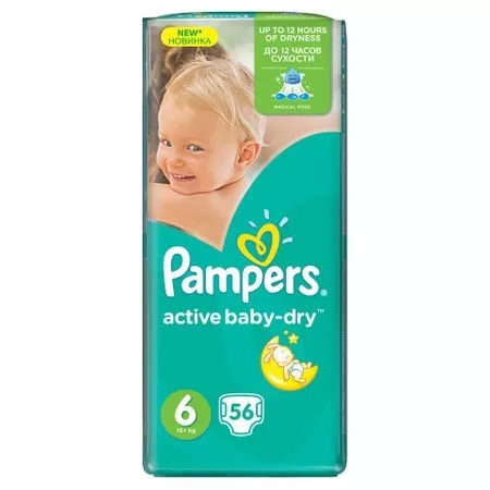 PAMPERS NR 6 ACTIVE BABY 15+ 56BUC, [],axafarm.ro