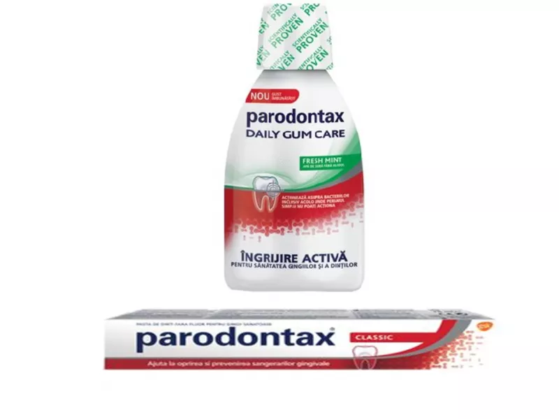 PARODONTAX CLASSIC 75ML + APA DE GURA DAILY GUM 300ML, [],axafarm.ro