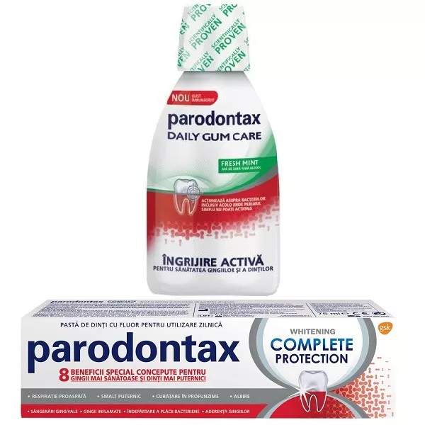 PARODONTAX WHITENING 75ML + APA DE GURA DAILY GUM 300ML, [],axafarm.ro