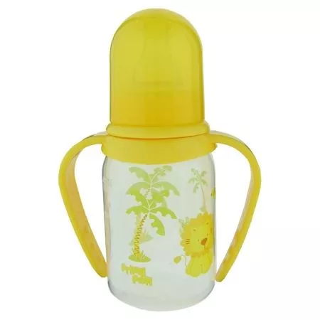 PRIMII PASI BIBERON CU MANERE 125ML R0143 GALBEN, [],axafarm.ro