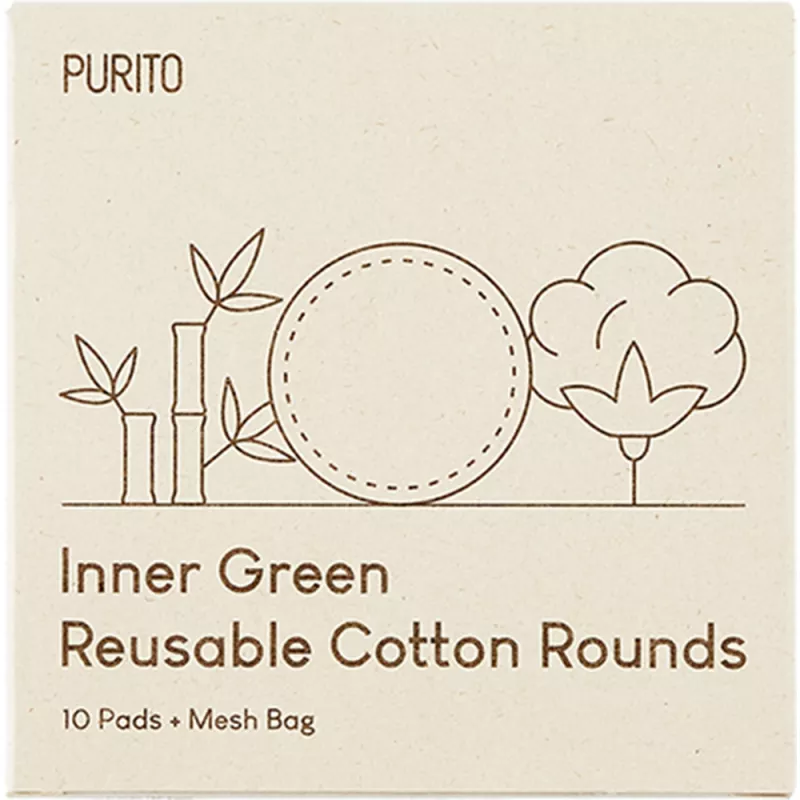PURITO INNER GREEN DISCHETE DEMACHIANTE REUTILIZABILE SI SACULET DE DEPOZITARE, [],axafarm.ro