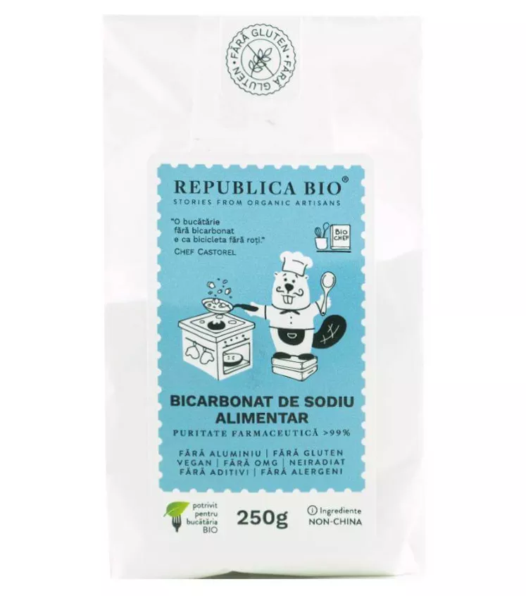 REPUBLICA BIO BICARBONAT DE SODIU ALIMENTAR FARA ALUMINIU, FARA GLUTEN, 250G, [],axafarm.ro