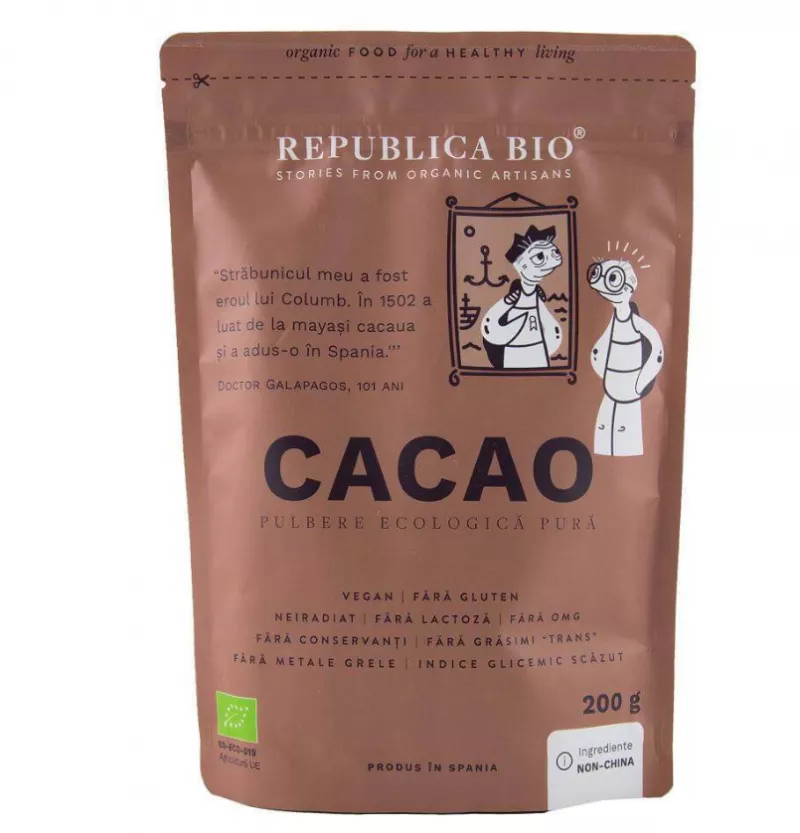 REPUBLICA BIO CACAO PULBERE ECOLOGICA PURA 200G, [],axafarm.ro