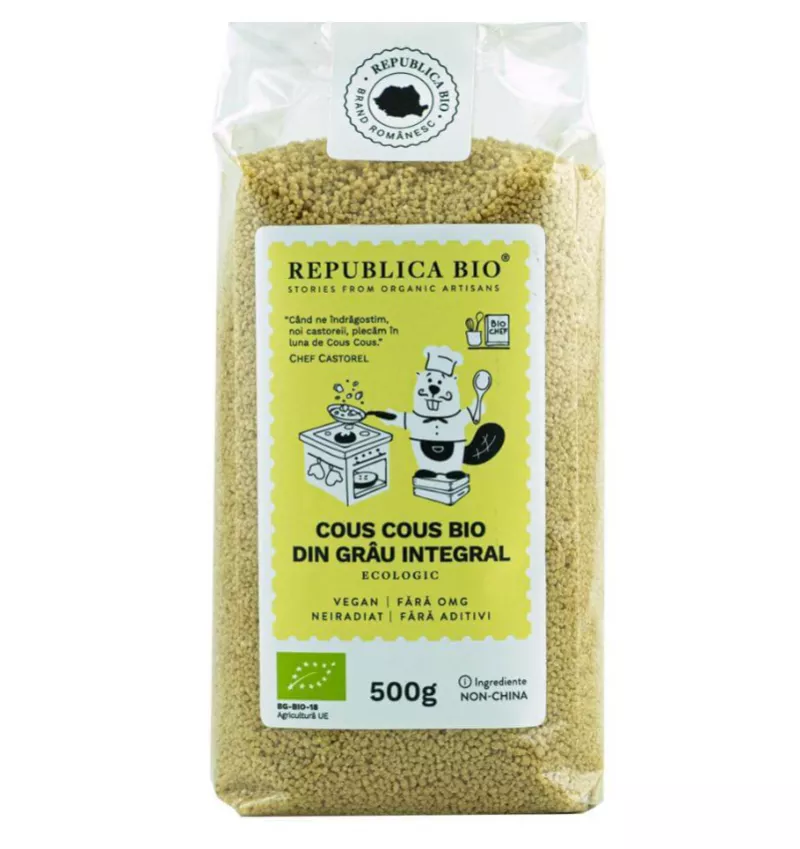 REPUBLICA BIO COUS COUS BIO DIN GRAU INTEGRAL, ECOLOGIC, 500G, [],axafarm.ro