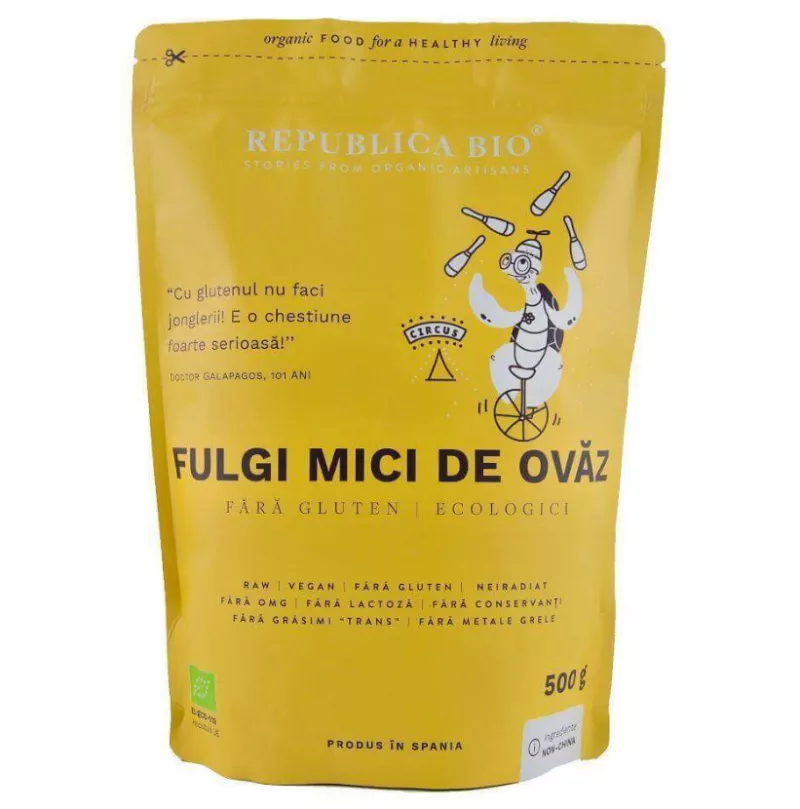 REPUBLICA BIO FULGI MICI DE OVAZ FARA GLUTEN, ECOLOGICI, 500G, [],axafarm.ro