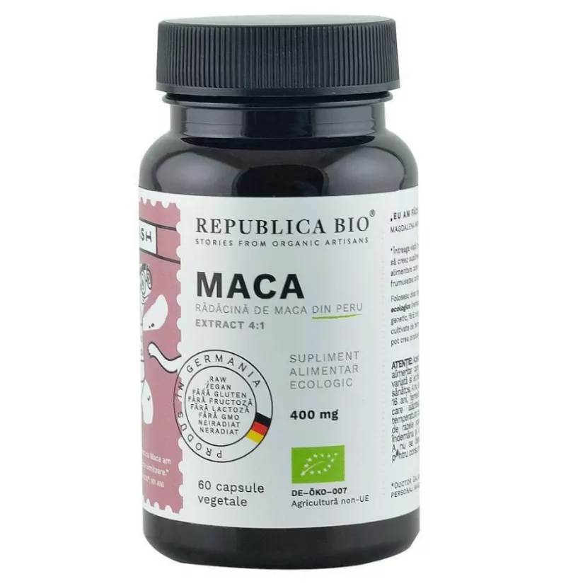 REPUBLICA BIO MACA ECOLOGICA EXTRACT 4:1, 60 CAPSULE, [],axafarm.ro