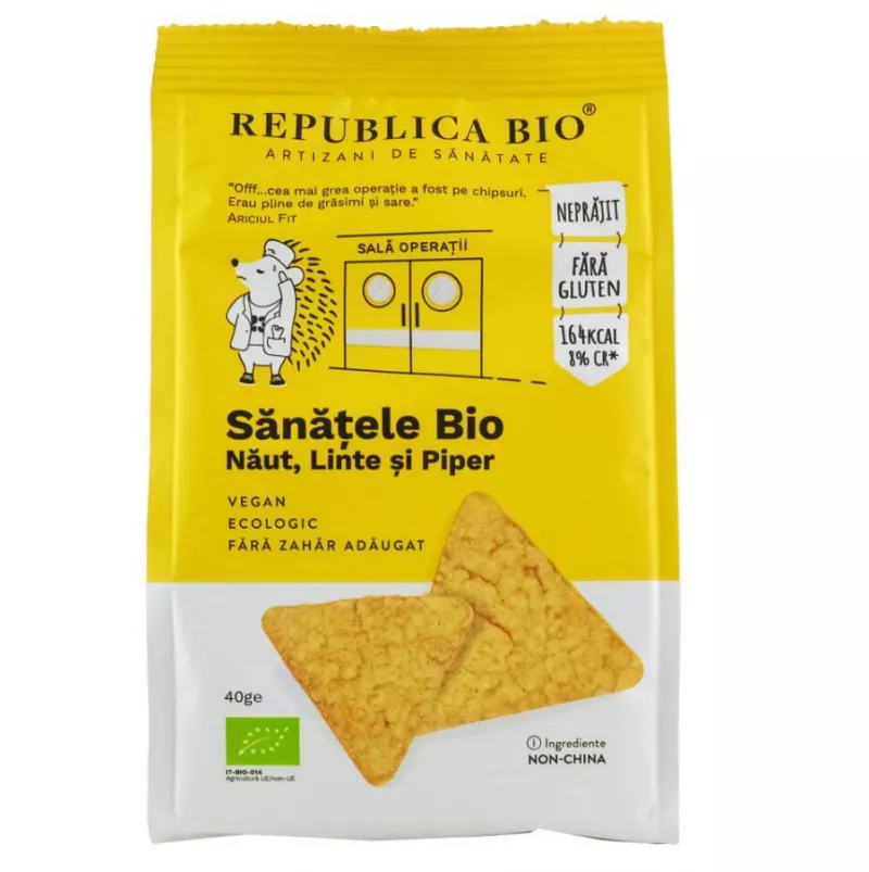 REPUBLICA BIO SANATELE BIO NAUT, LINTE SI PIPER, ECOLOGIC, FARA GLUTEN, 40G, [],axafarm.ro