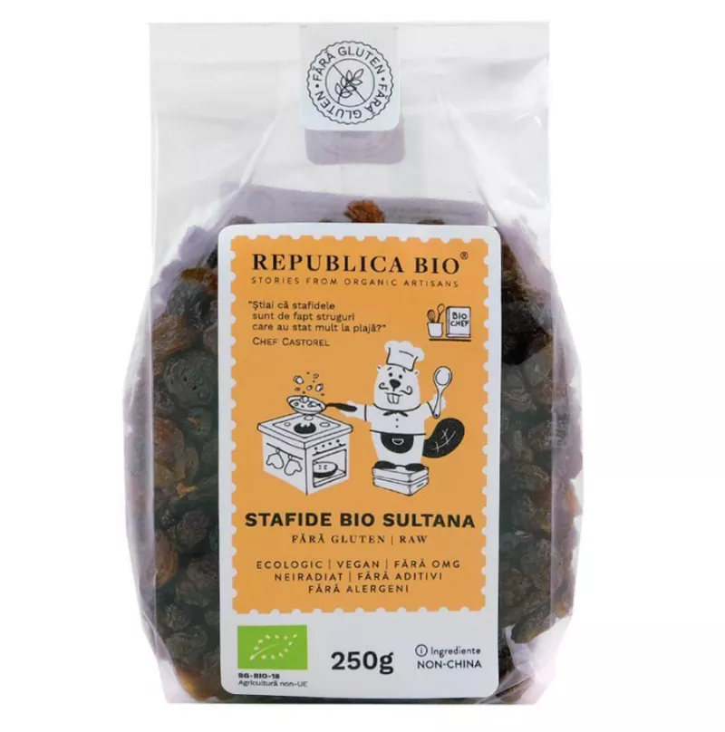 REPUBLICA BIO STAFIDE BIO SULTANA  FARA GLUTEN, ECOLOGIC, 250G, [],axafarm.ro