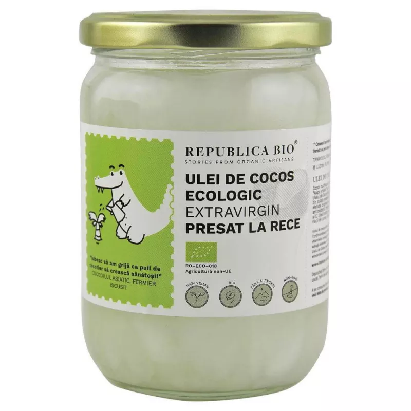 REPUBLICA BIO ULEI DE COCOS EXTRAVIRGIN, PRESAT LA RECE, ECOLOGIC 500ML, [],axafarm.ro