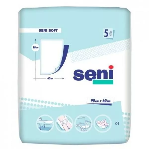 SENI SOFT PATURI ABSORBANTE 90 CM X 60 CM 5 BUCATI, [],axafarm.ro