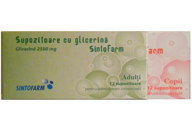 SINTOFARM SUPOZITOARE GLICERINA ADULTI 12BUC, [],axafarm.ro