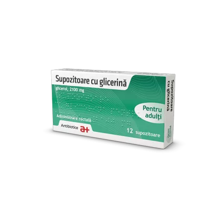 SUPOZITOARE GLICERINA ADULTI 12BUC ANTIBIOTICE S.A, [],axafarm.ro