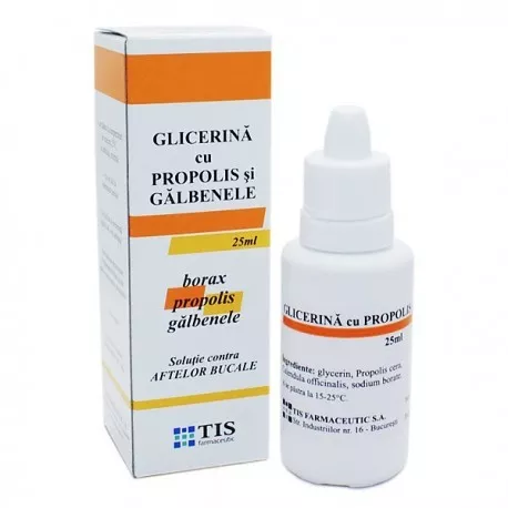 TIS GLICERINA CU PROPOLIS SI GALBENELE 25ML, [],axafarm.ro